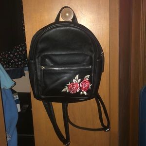 Rose Embroidered mini backpack